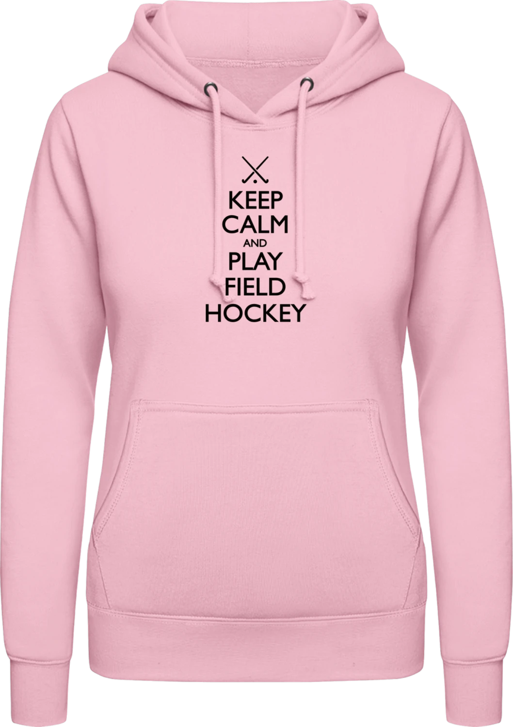 Keep Calm And Play Field Hockey - Baby pink AWDis ladies hoodie - Front