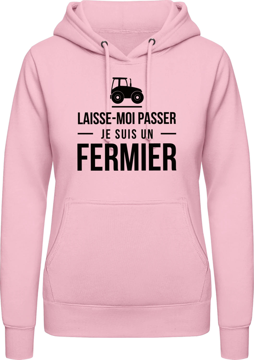 Je suis un fermier - Baby pink AWDis ladies hoodie - Front