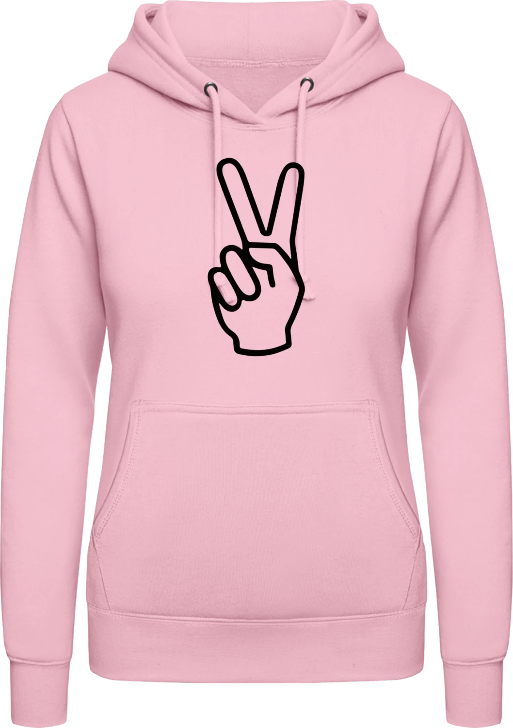 Victory Illustration - Baby pink AWDis ladies hoodie - Front