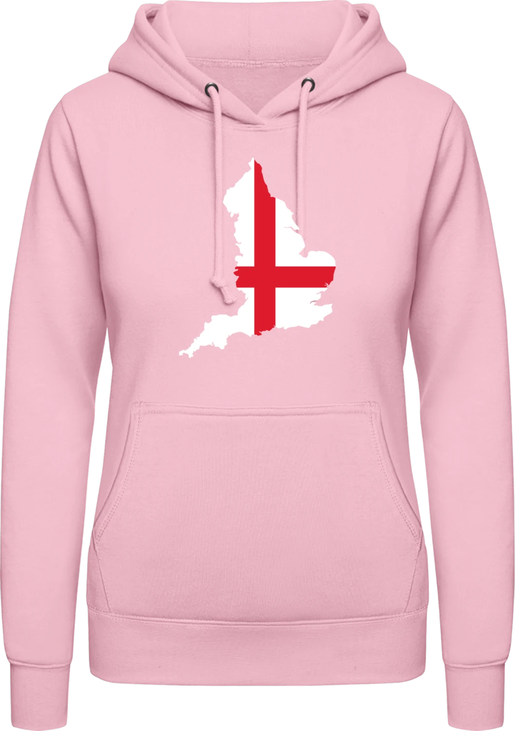 England Map - Baby pink AWDis ladies hoodie - Front