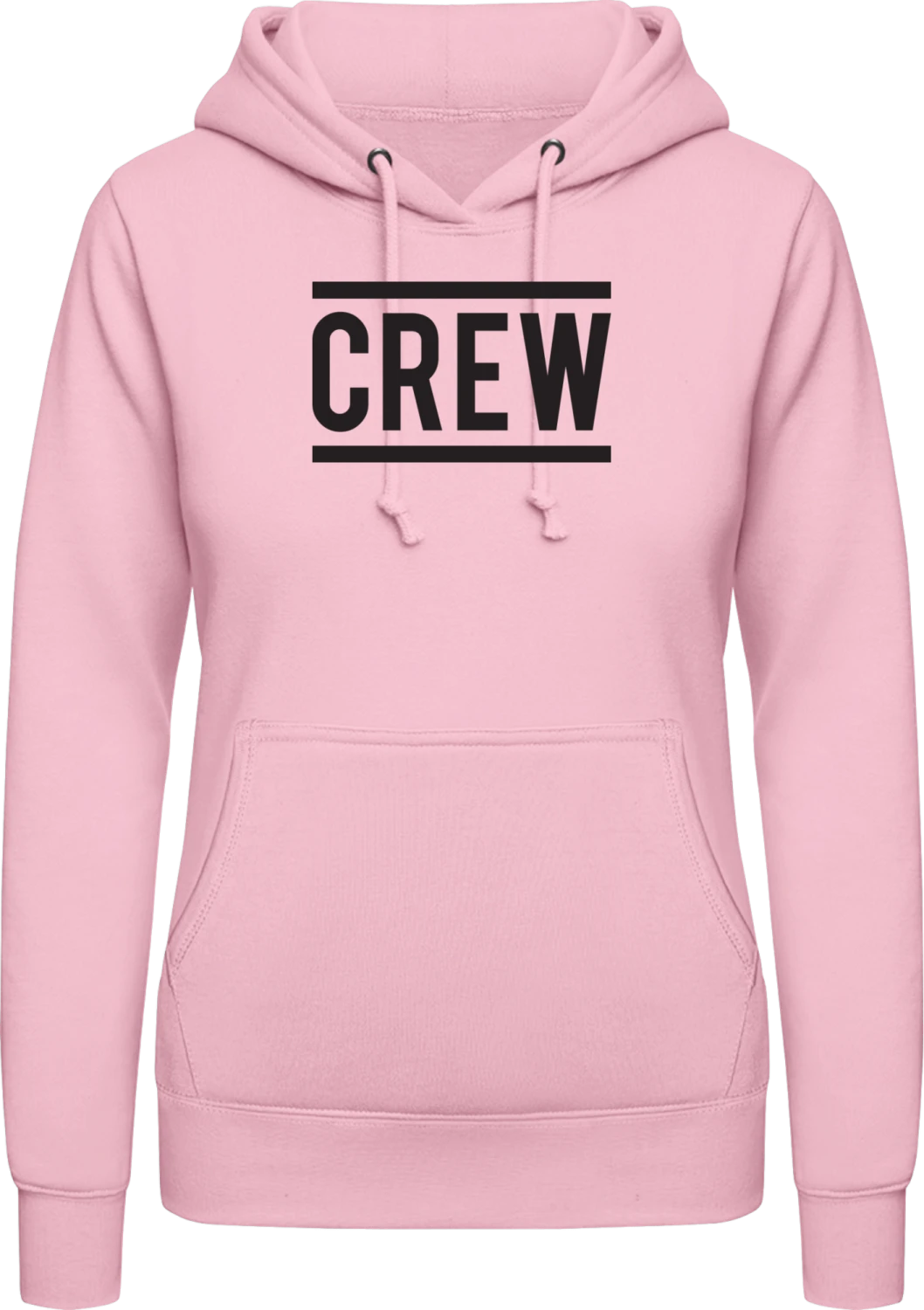 Crew - Baby pink AWDis ladies hoodie - Front