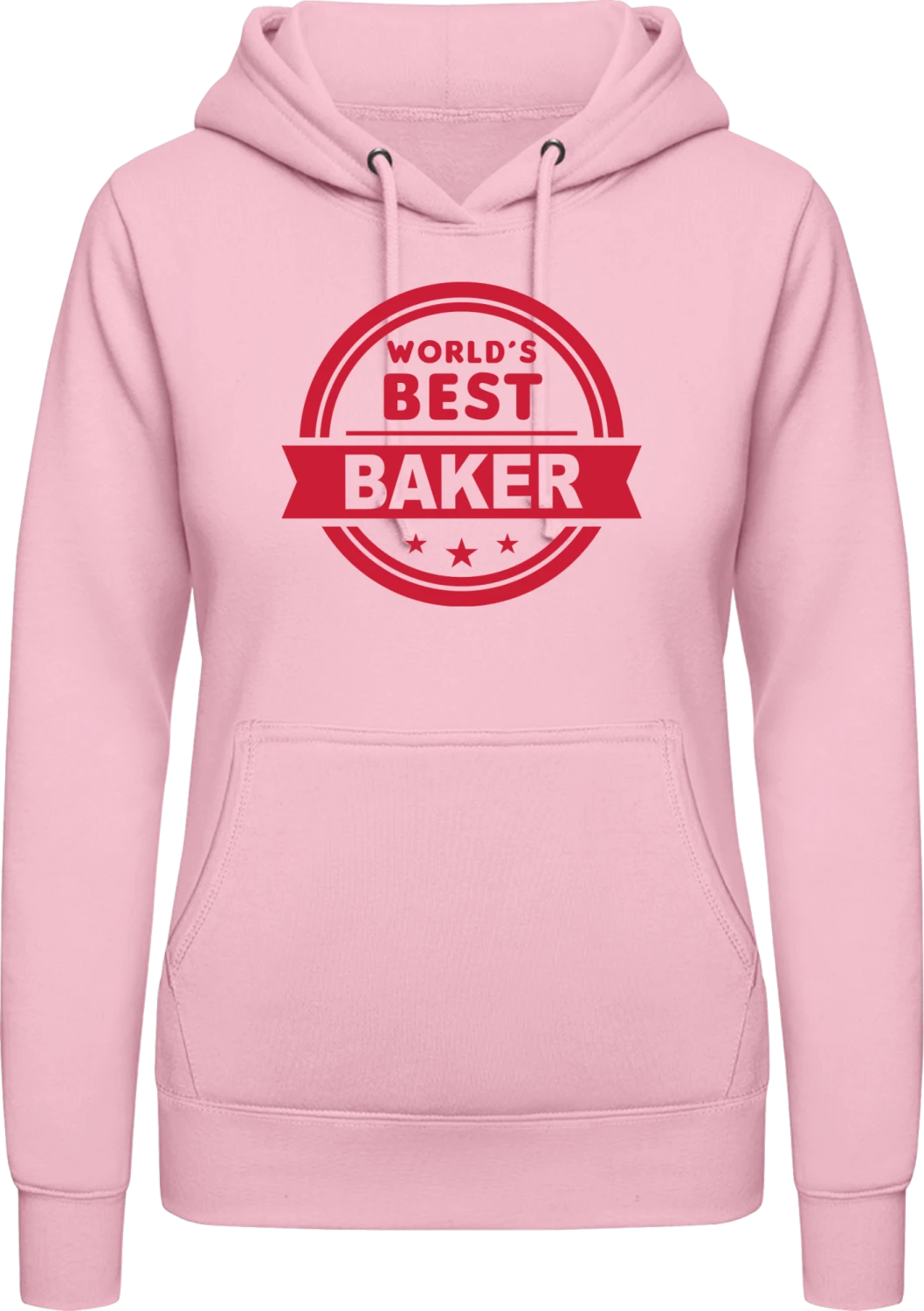 World's Best Baker - Baby pink AWDis ladies hoodie - Front