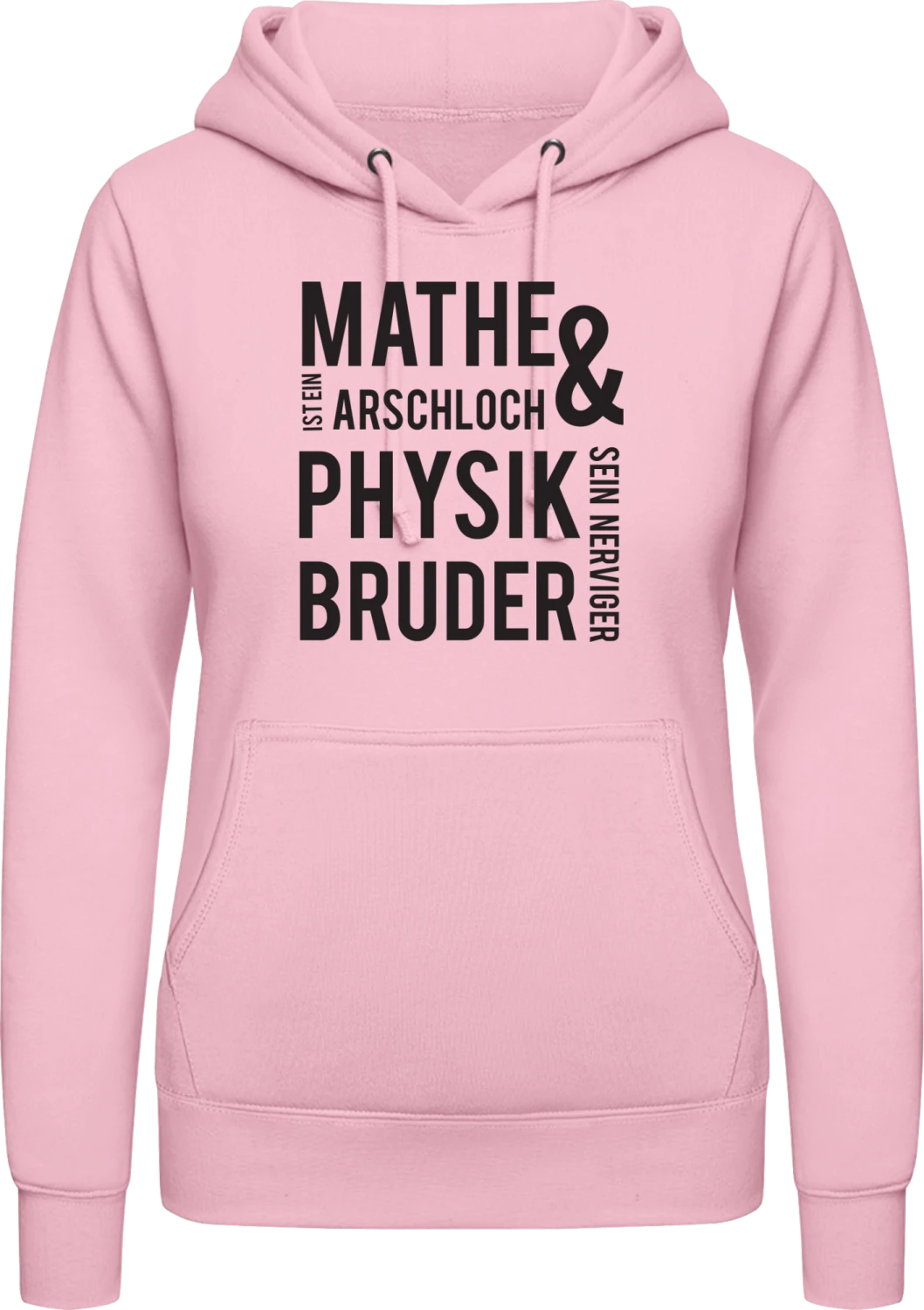 Mathe und Physik - Baby pink AWDis ladies hoodie - Front