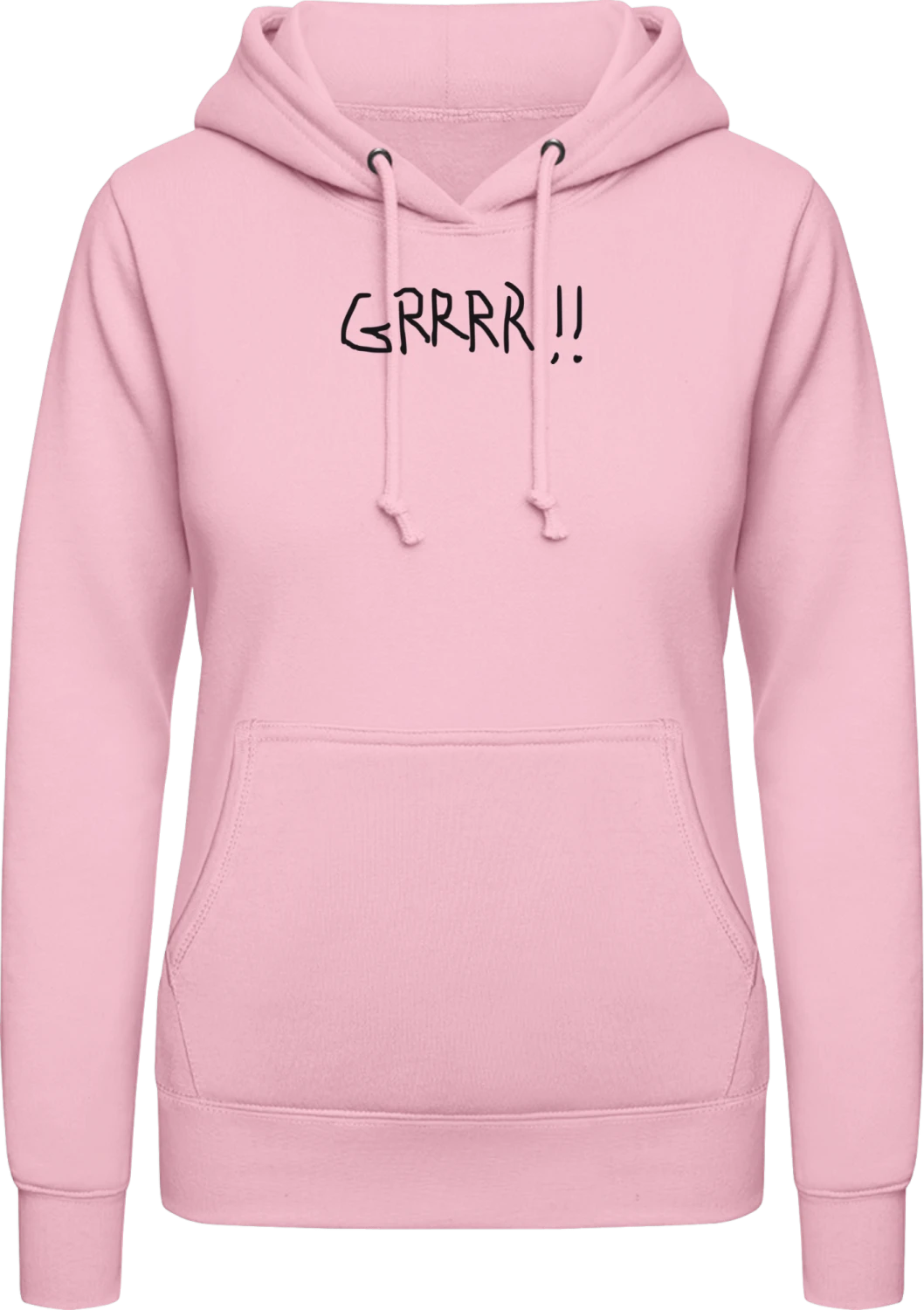 Grrr - Baby pink AWDis ladies hoodie - Front