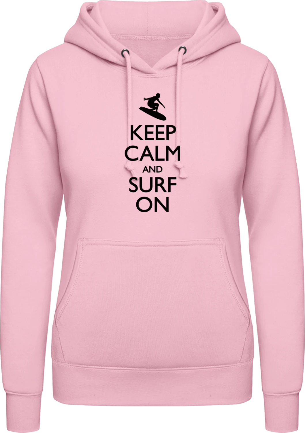 Keep Calm And Surf On Classic - Baby pink AWDis ladies hoodie - Front