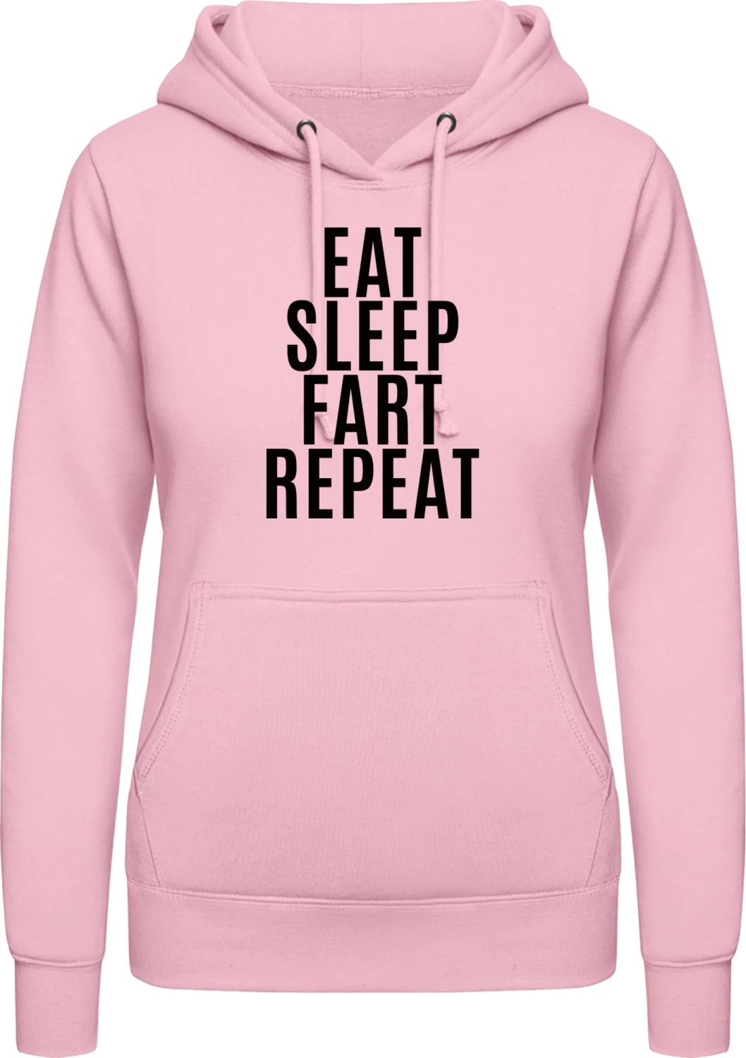 Eat Sleep Fart Repeat - Baby pink AWDis ladies hoodie - Front