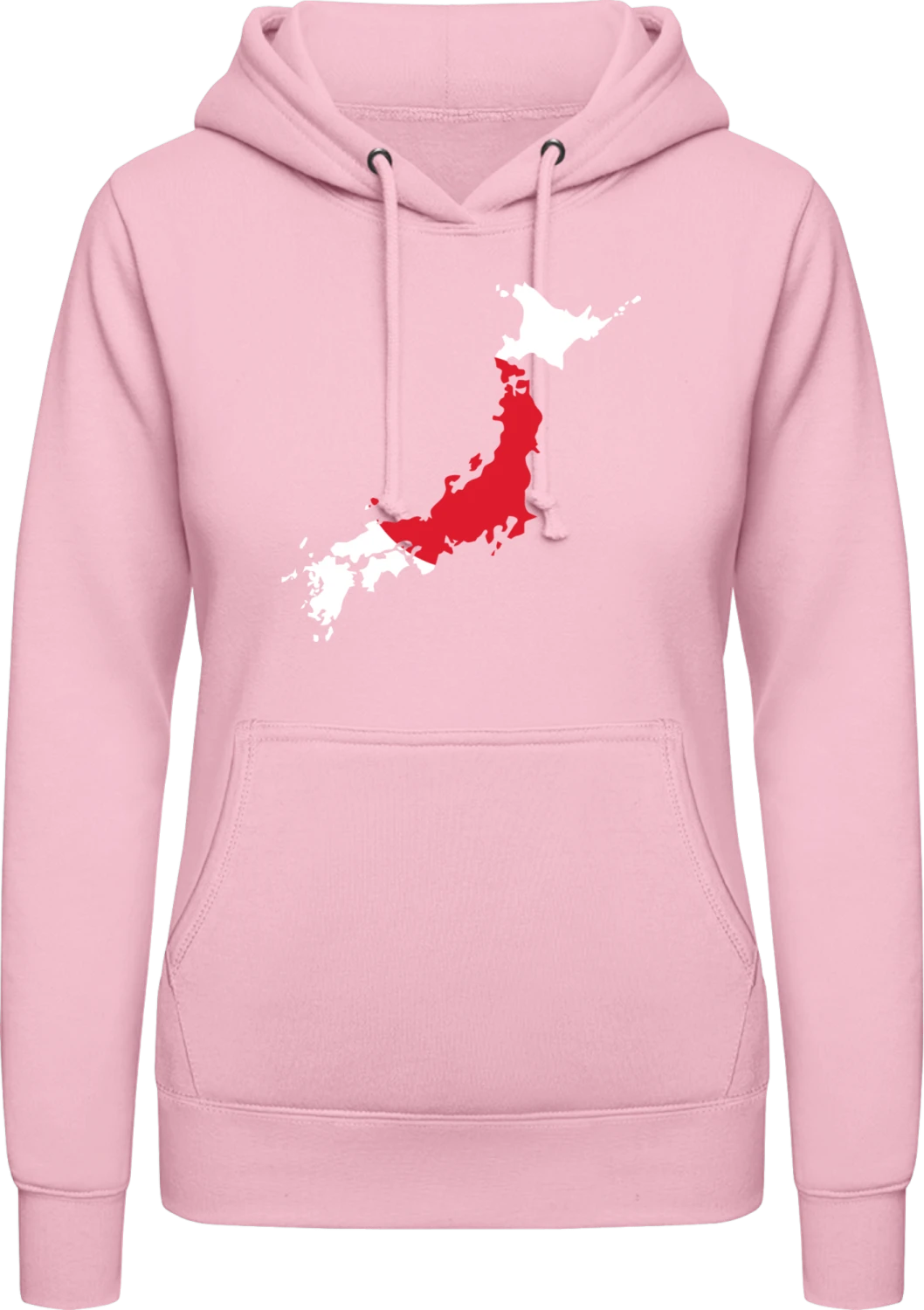 Japan Karte - Baby pink AWDis ladies hoodie - Front