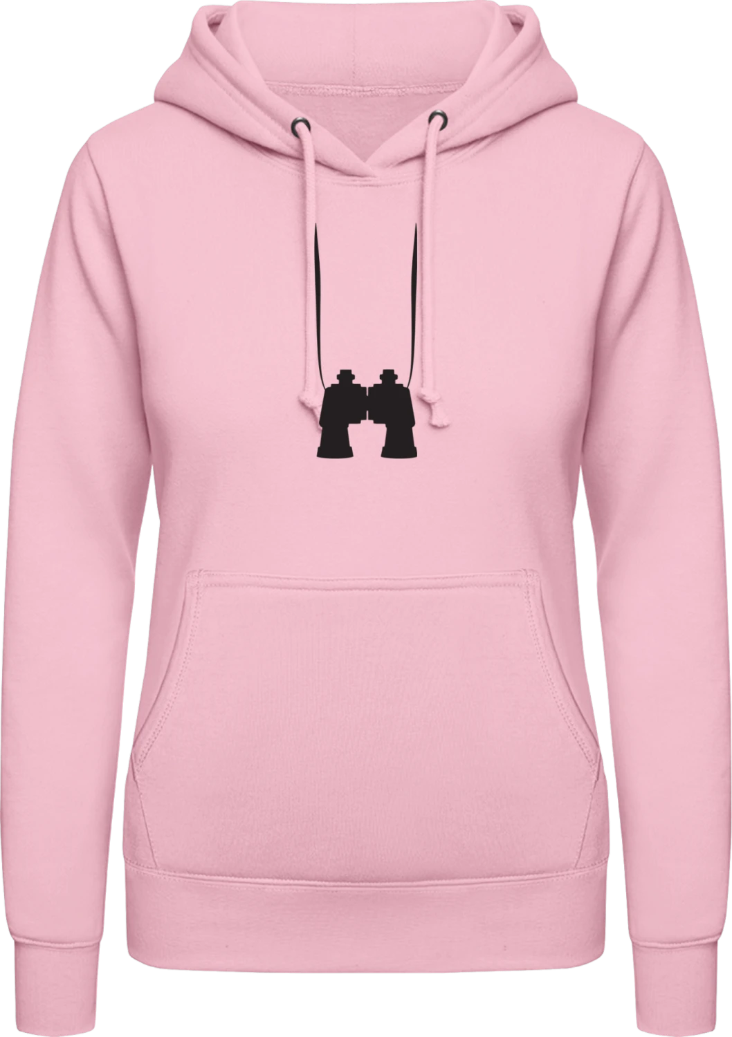 Binocular - Baby pink AWDis ladies hoodie - Front