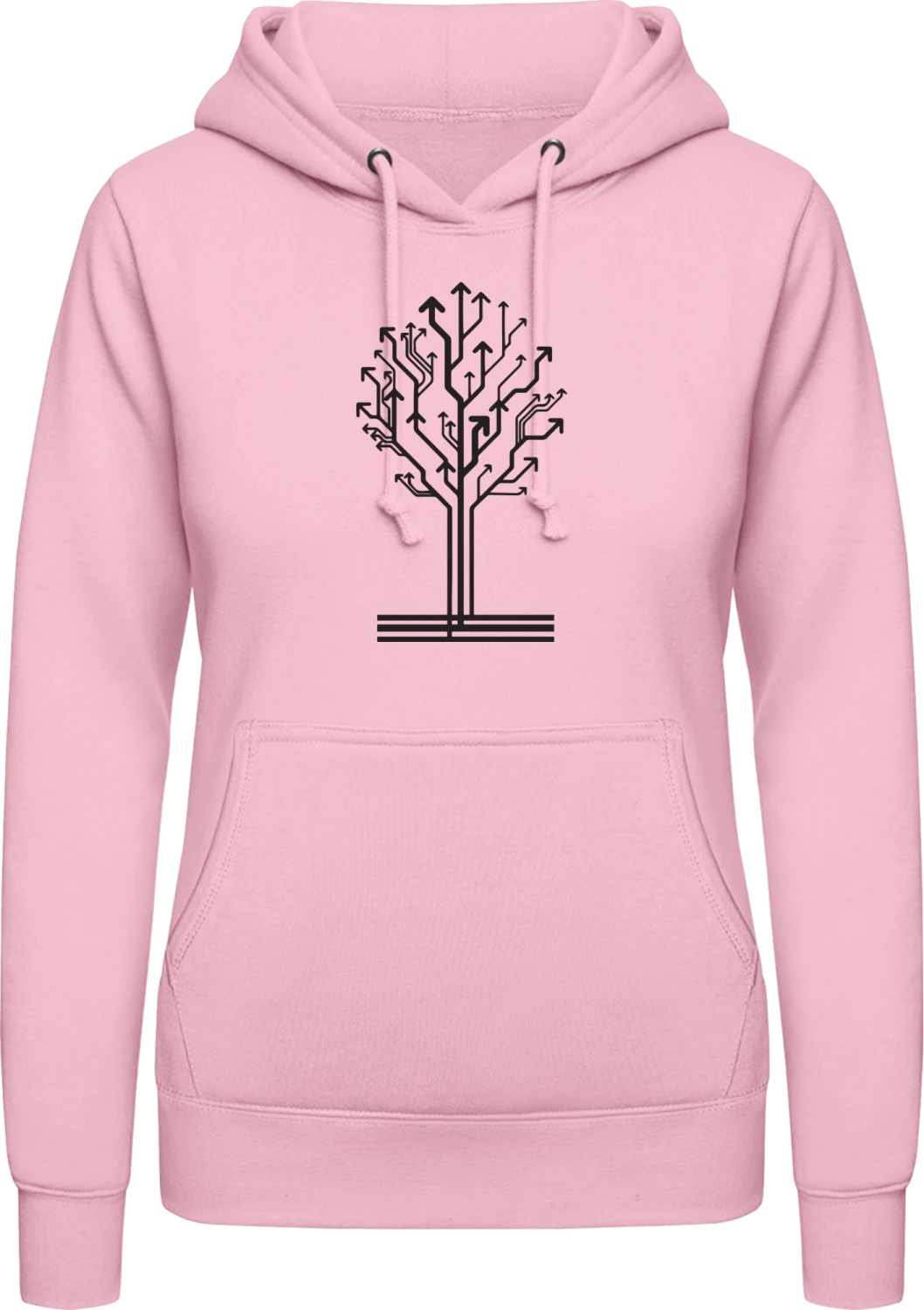 Electric Sparks Tree - Baby pink AWDis ladies hoodie - Front