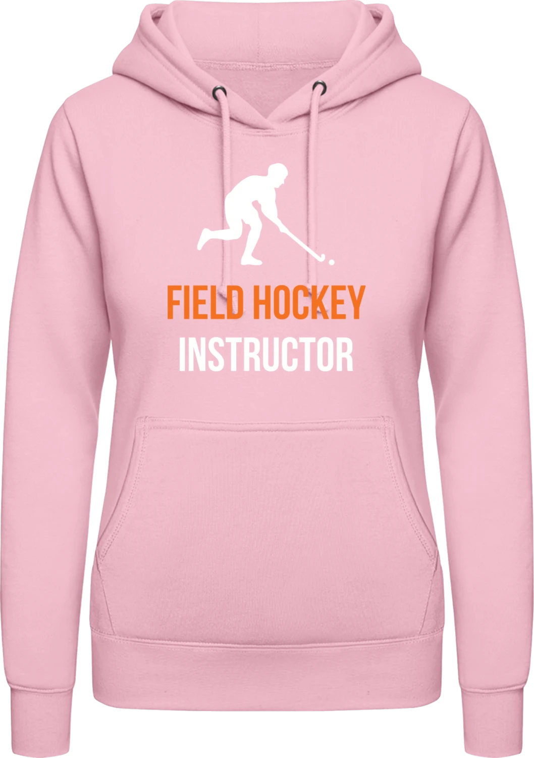 Field Hockey Instructor - Baby pink AWDis ladies hoodie - Front