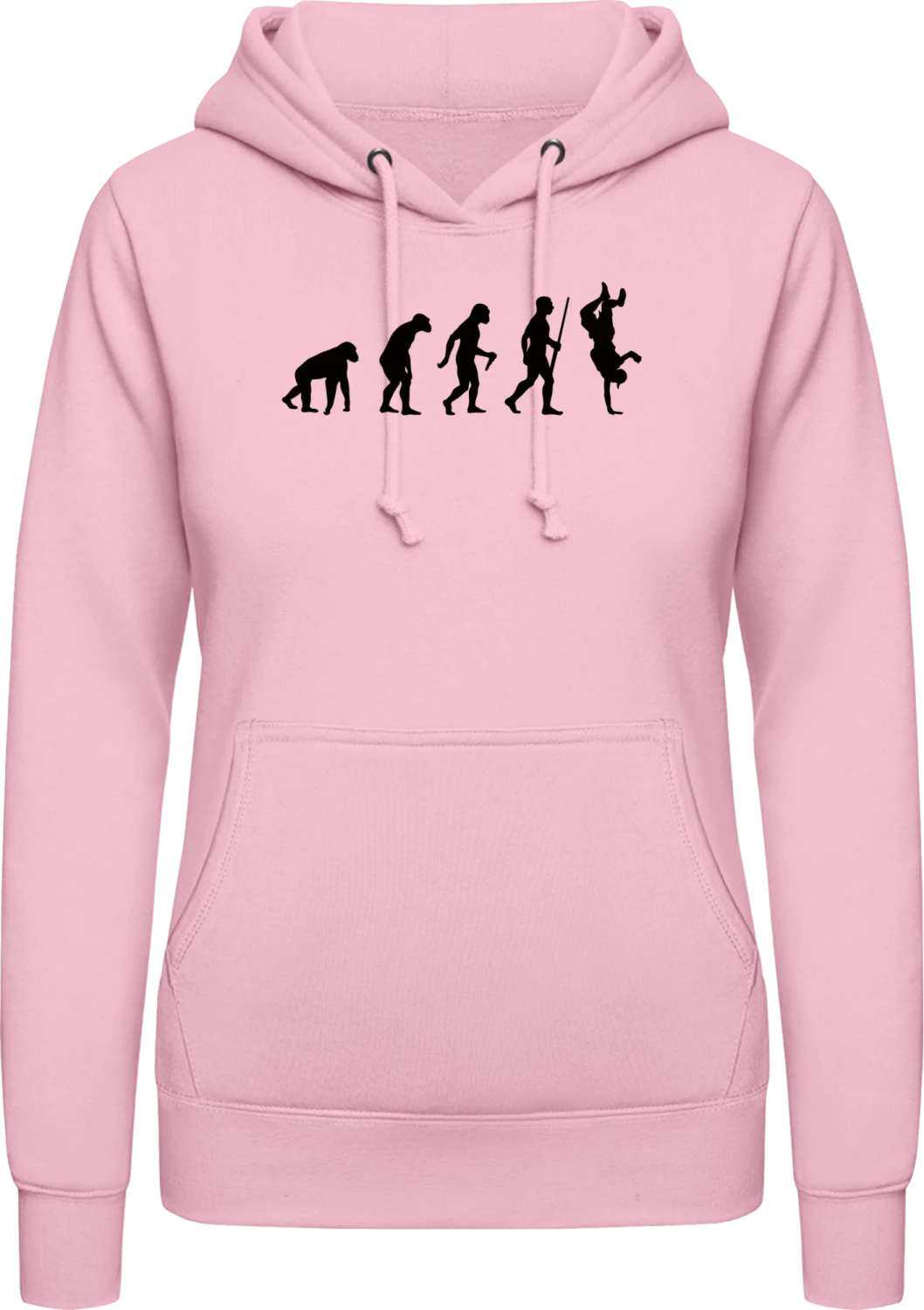 B-Boy Evolution - Baby pink AWDis ladies hoodie - Front