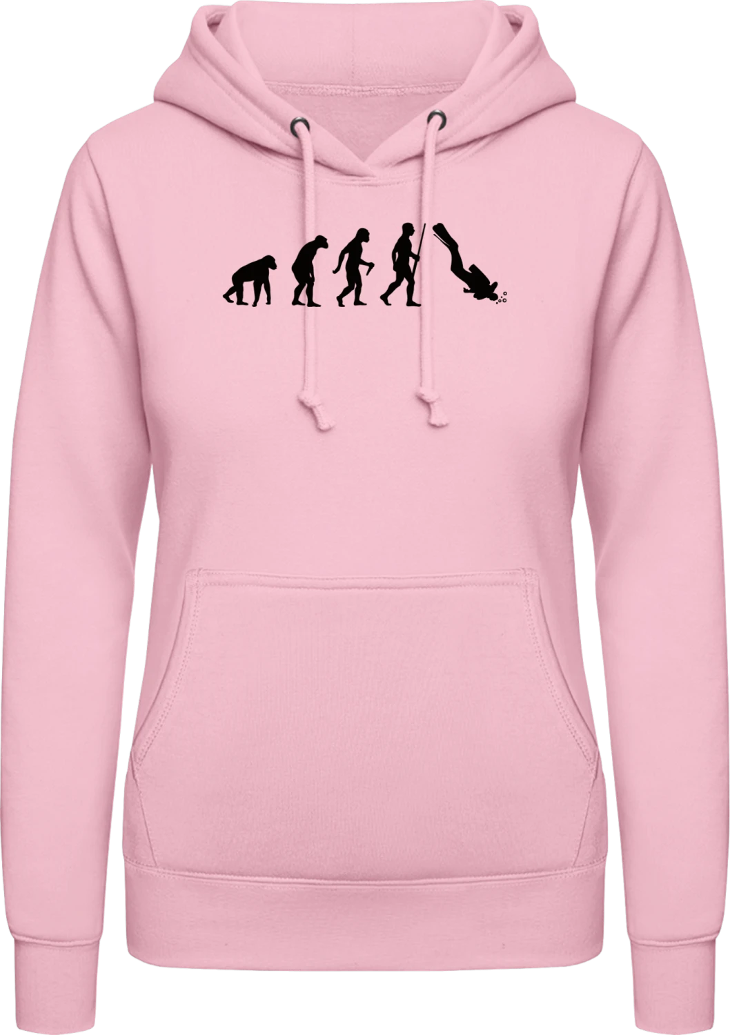 Diver Evolution - Baby pink AWDis ladies hoodie - Front