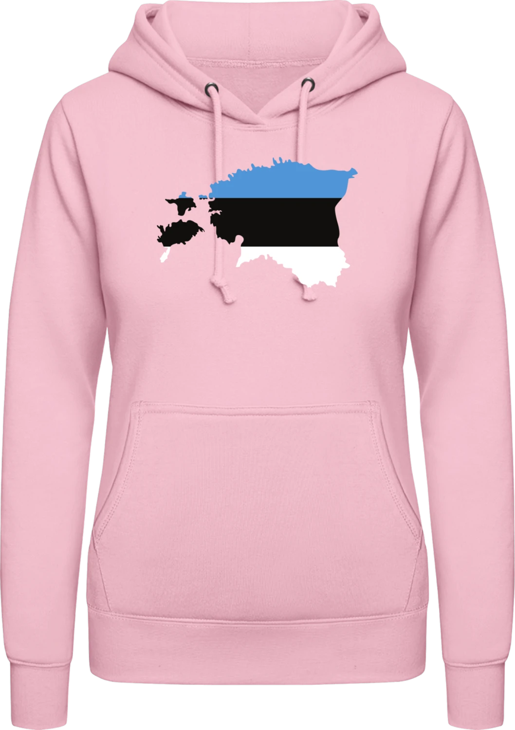 Estland - Baby pink AWDis ladies hoodie - Front