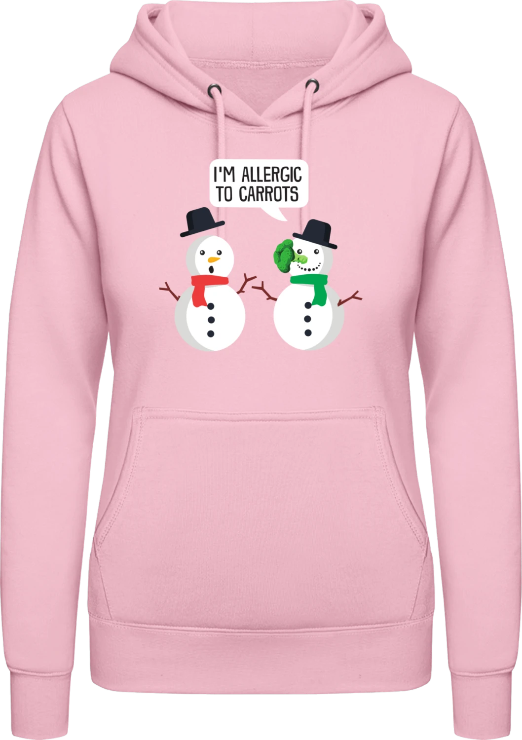 Allergic To Carrots - Baby pink AWDis ladies hoodie - Front