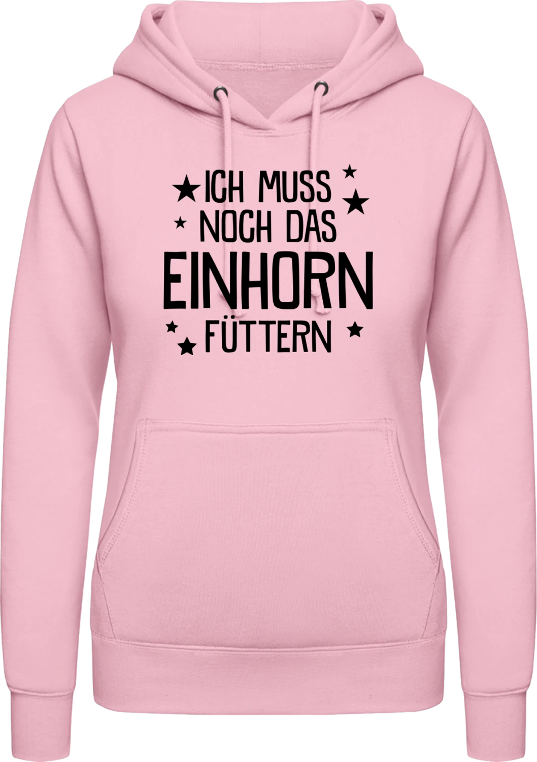 Ich muss noch das Einhorn füttern - Baby pink AWDis ladies hoodie - Front