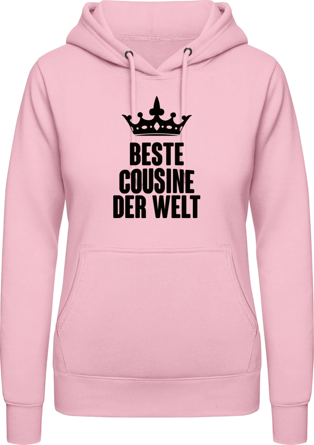 Beste Cousine der Welt Krone - Baby pink AWDis ladies hoodie - Front