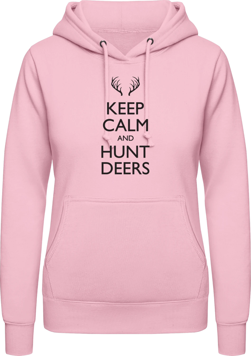 Keep Calm And Hunt Deers - Baby pink AWDis ladies hoodie - Front