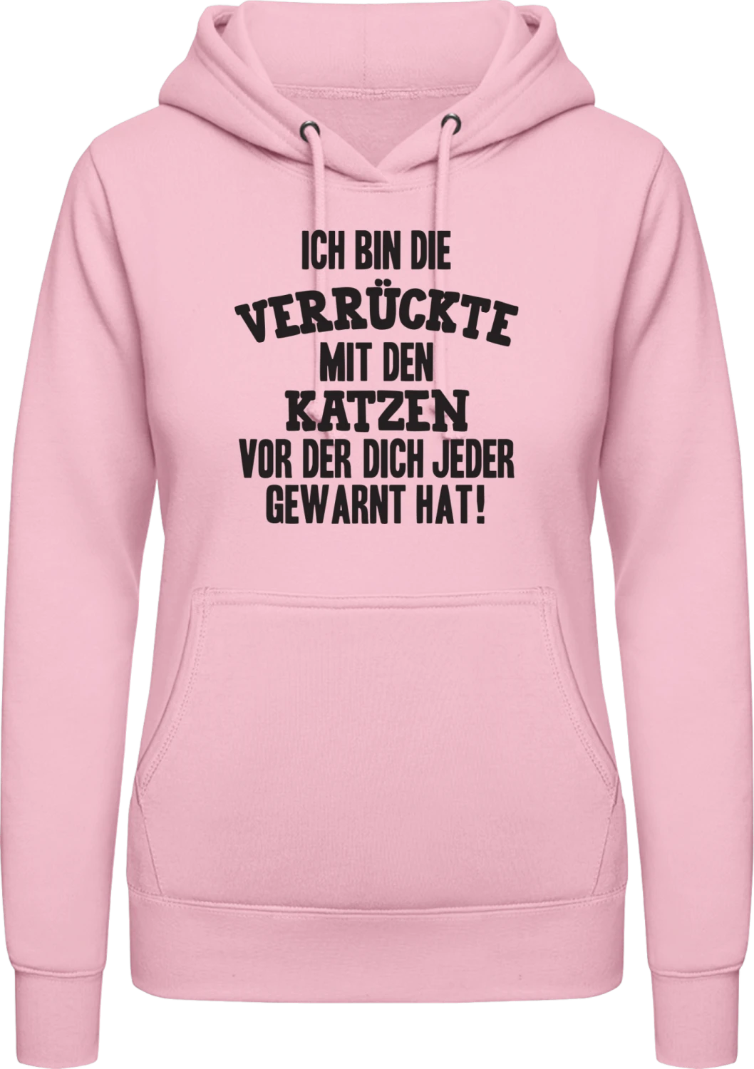 Verrückte mit den Katzen - Baby pink AWDis ladies hoodie - Front