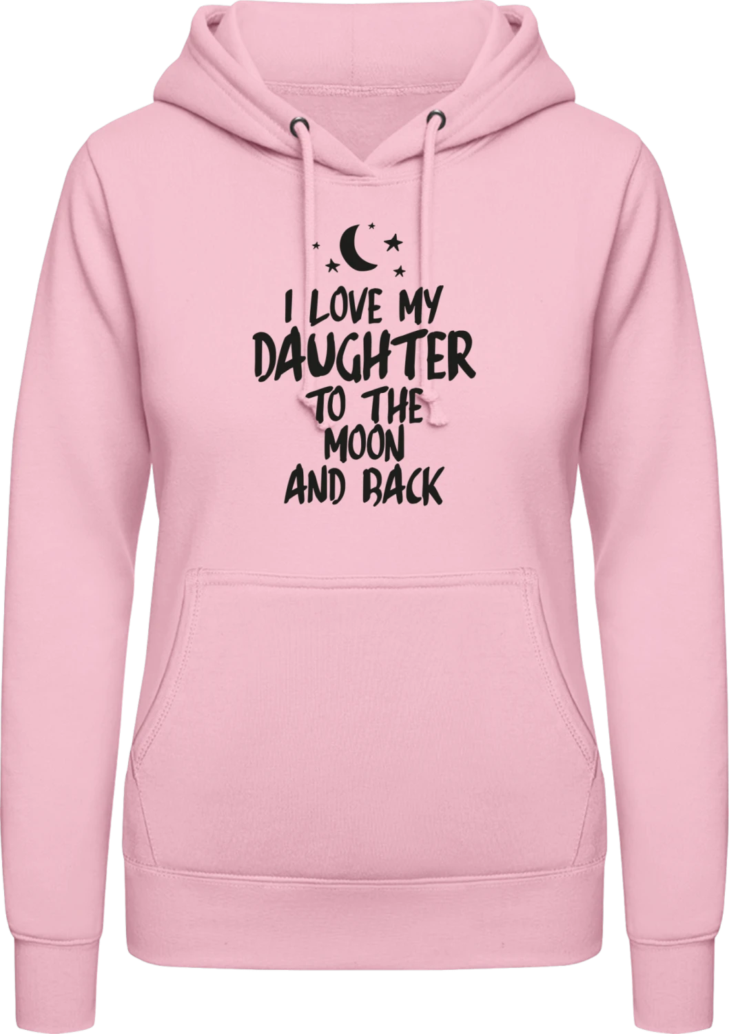  I Love My Daughter To The Moon And Back - Baby pink AWDis ladies hoodie - Front