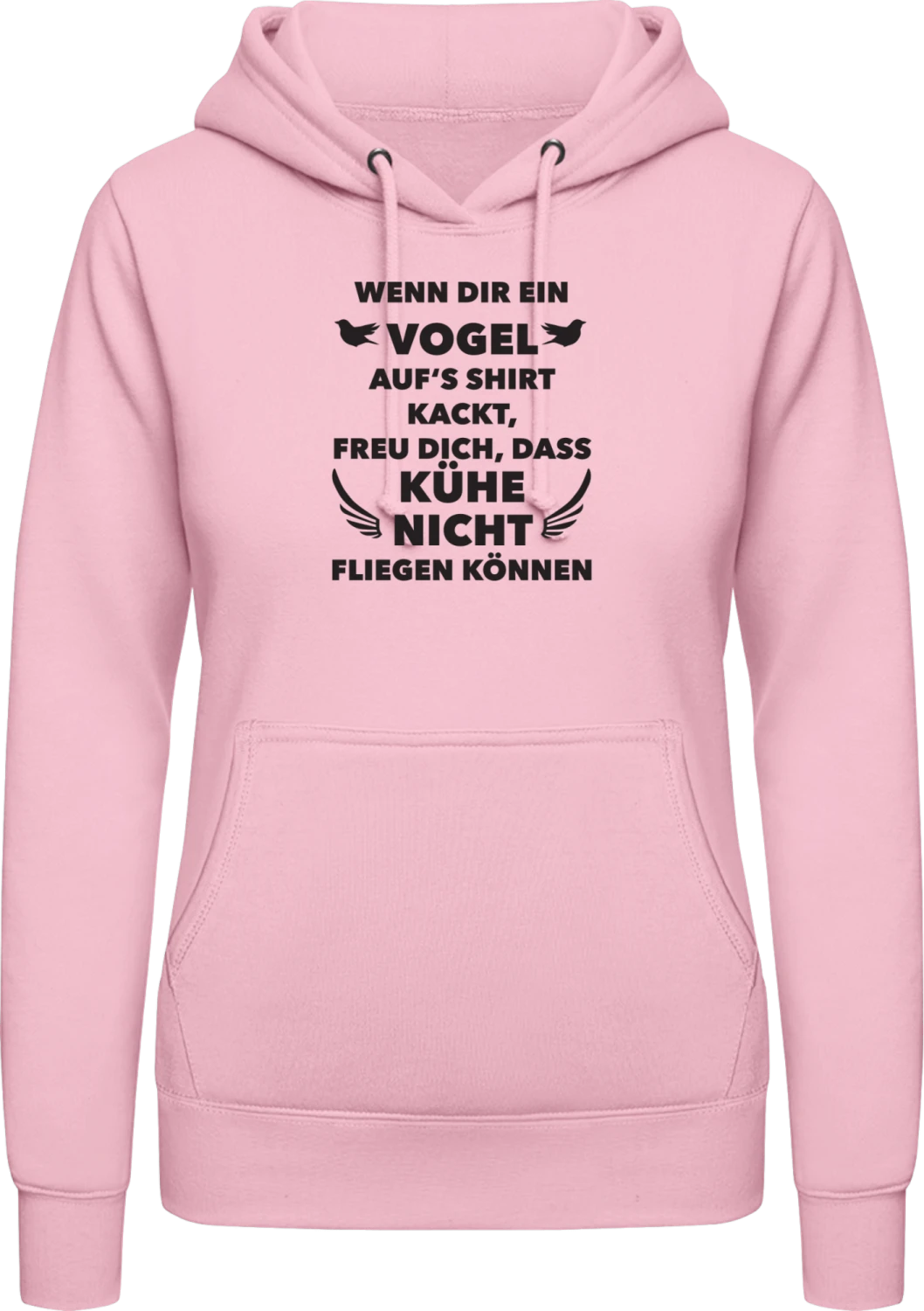 Kühe können nicht fliegen Kuh Spruch - Baby pink AWDis ladies hoodie - Front