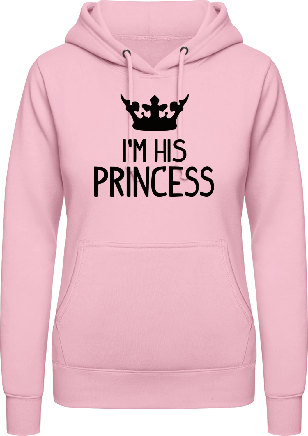 I'm His Princess - Baby pink AWDis ladies hoodie - Front