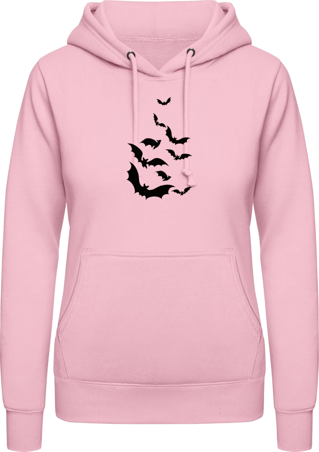 School Of Bats - Baby pink AWDis ladies hoodie - Front