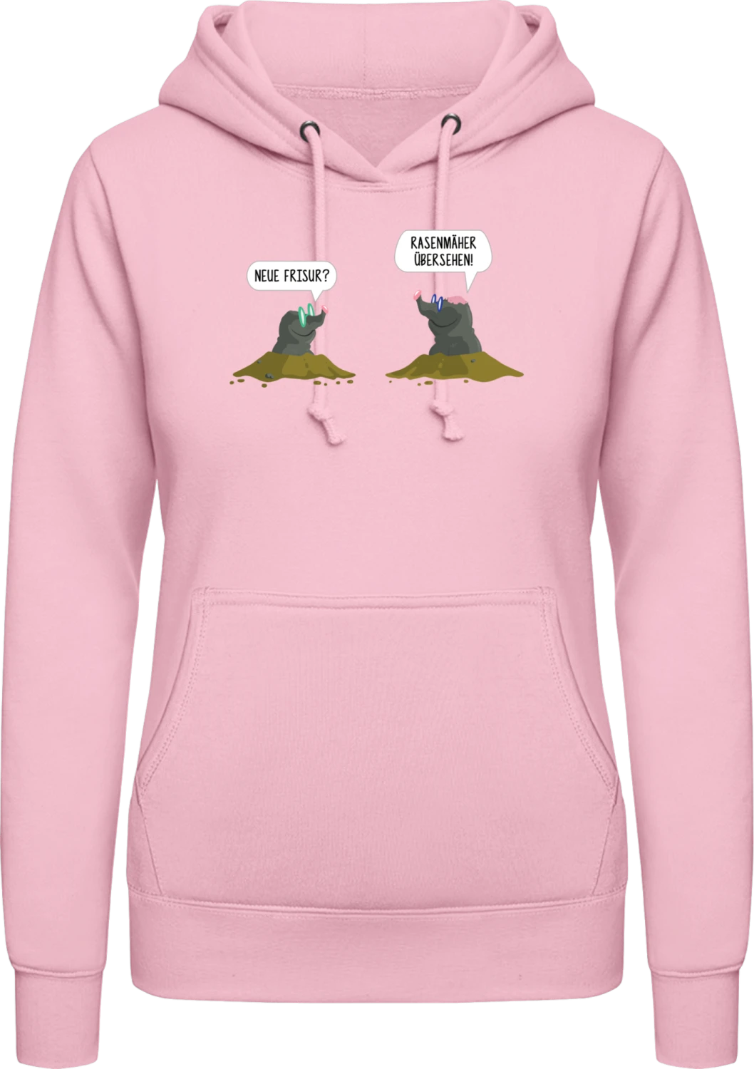 Maulwurf- Friseur - Baby pink AWDis ladies hoodie - Front