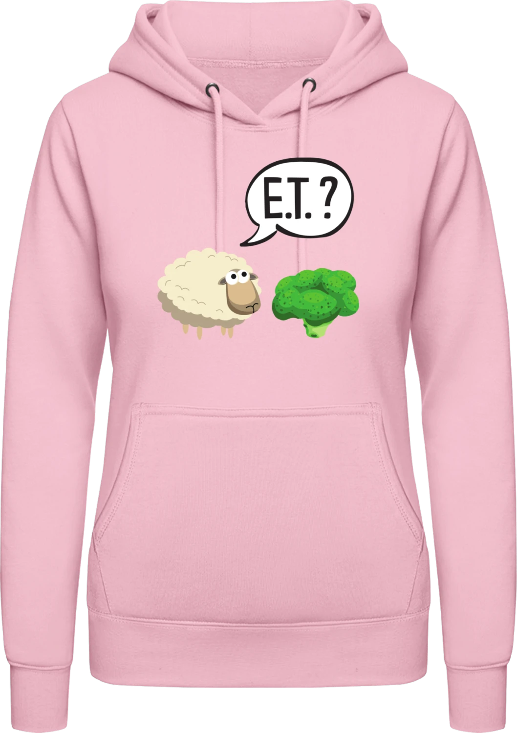 Sheep ET - Baby pink AWDis ladies hoodie - Front