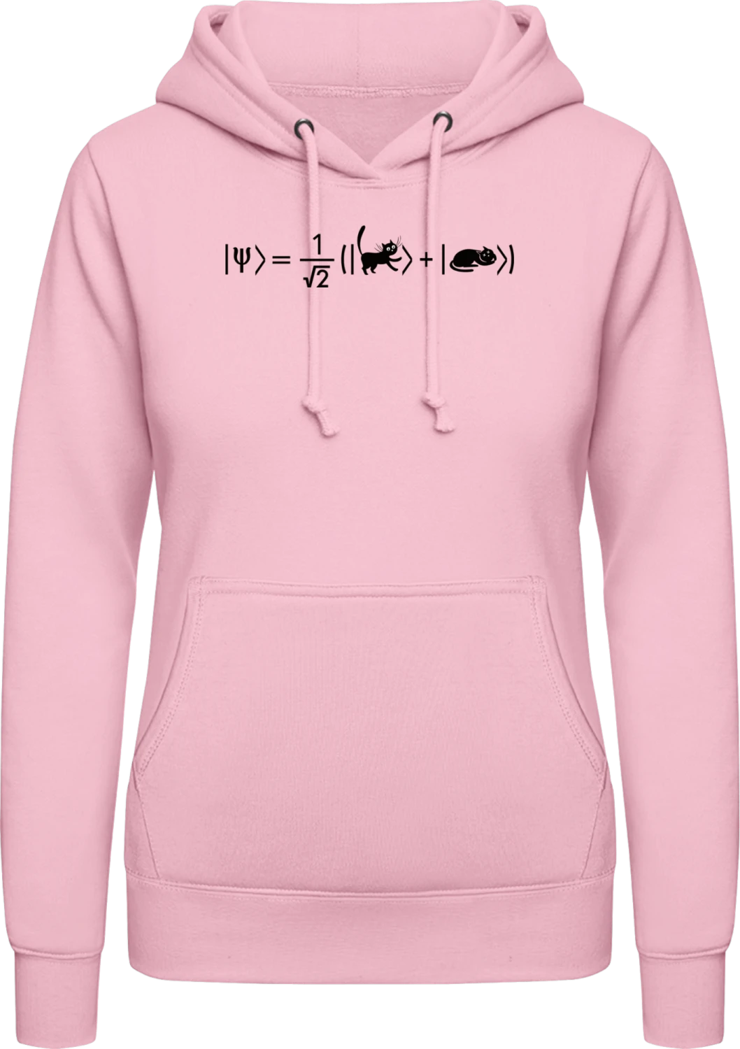 Schrödinger's Cat Formula - Baby pink AWDis ladies hoodie - Front