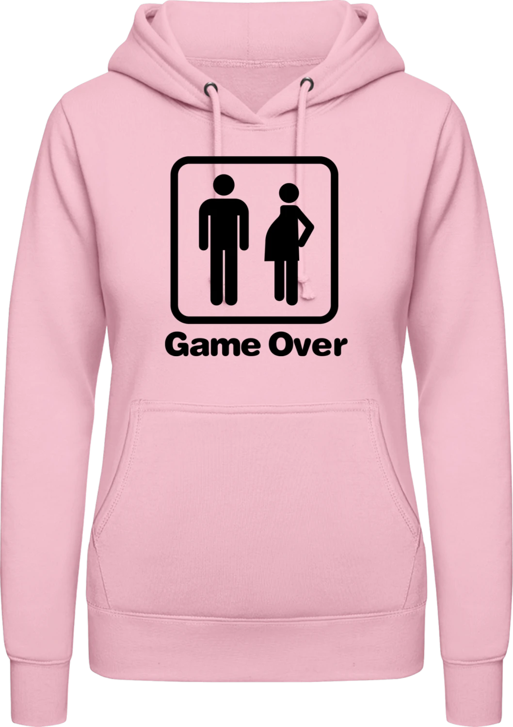 Game Over - Baby pink AWDis ladies hoodie - Front