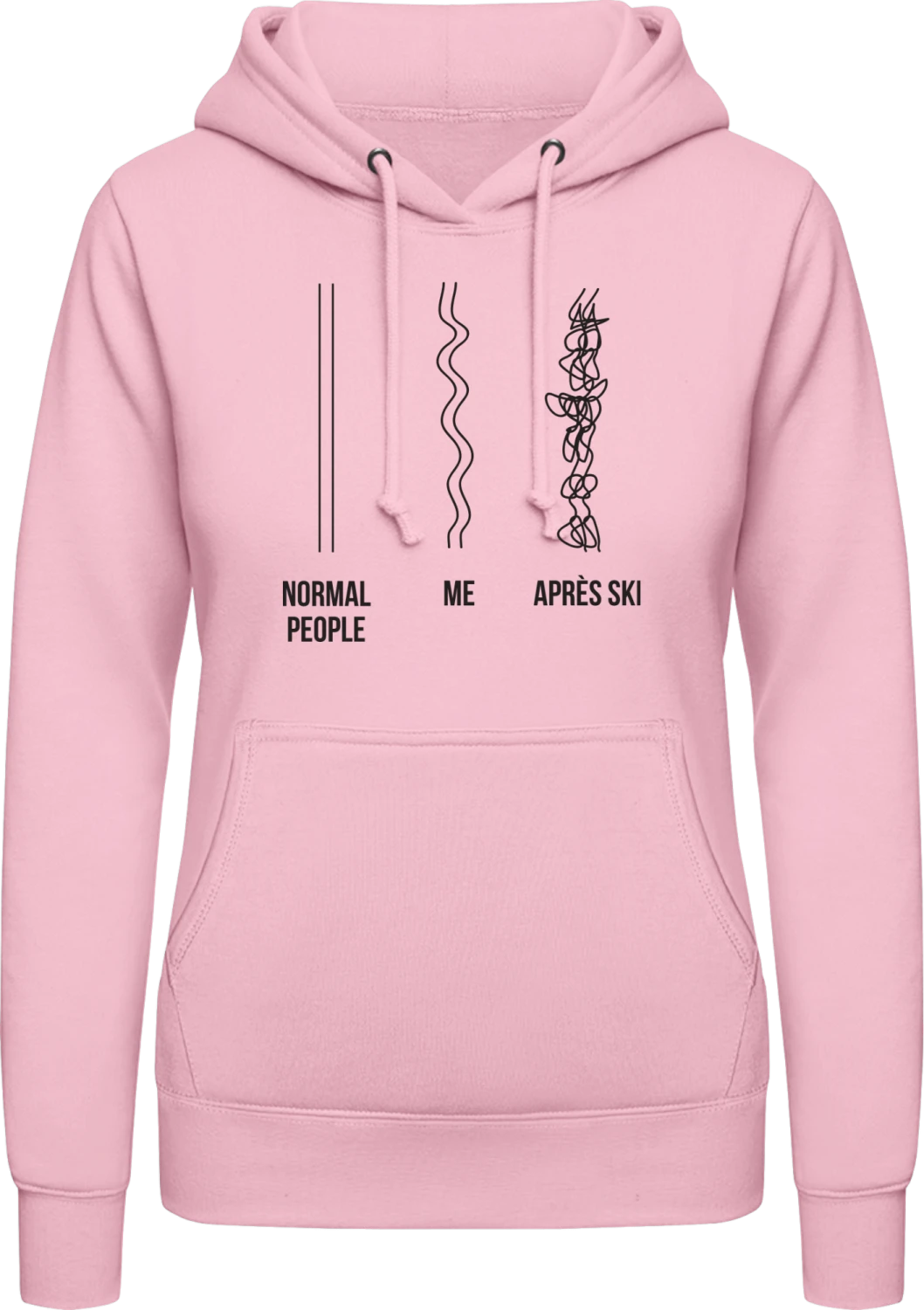 Après Ski - Baby pink AWDis ladies hoodie - Front