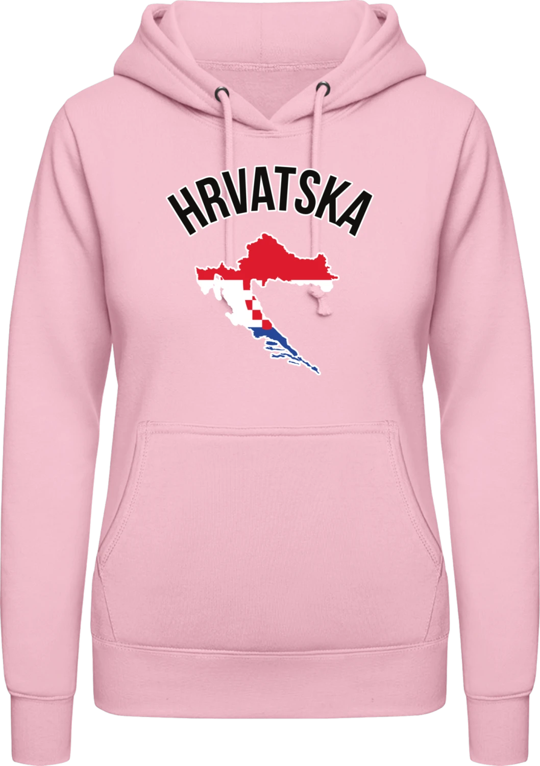 HRVATSKA Fan - Baby pink AWDis ladies hoodie - Front