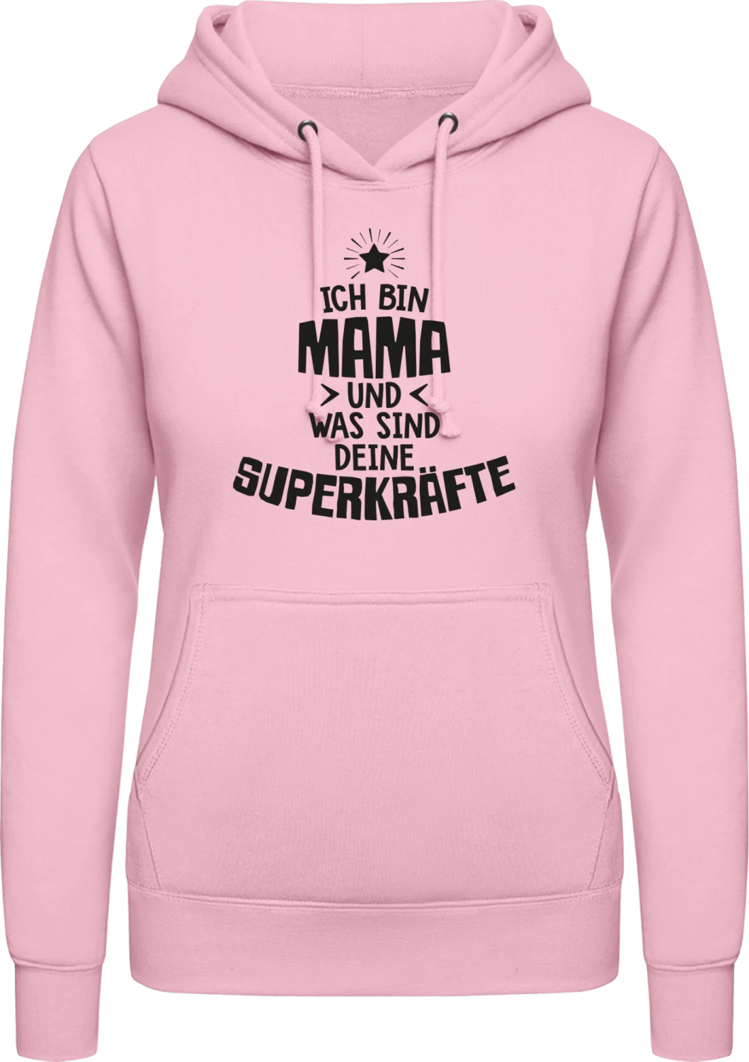 Ich bin Mama und was sind deine Superkräfte - Baby pink AWDis ladies hoodie - Front