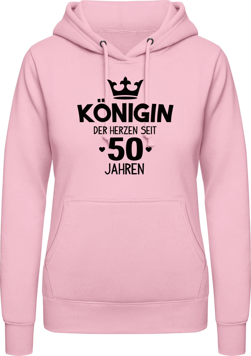 Königin der Herzen seit 50 Jahre - Baby pink AWDis ladies hoodie - Front