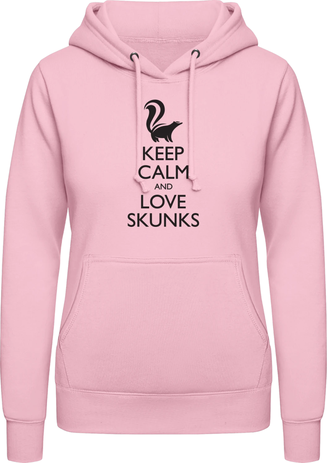 Keep Calm And Love Skunk - Baby pink AWDis ladies hoodie - Front