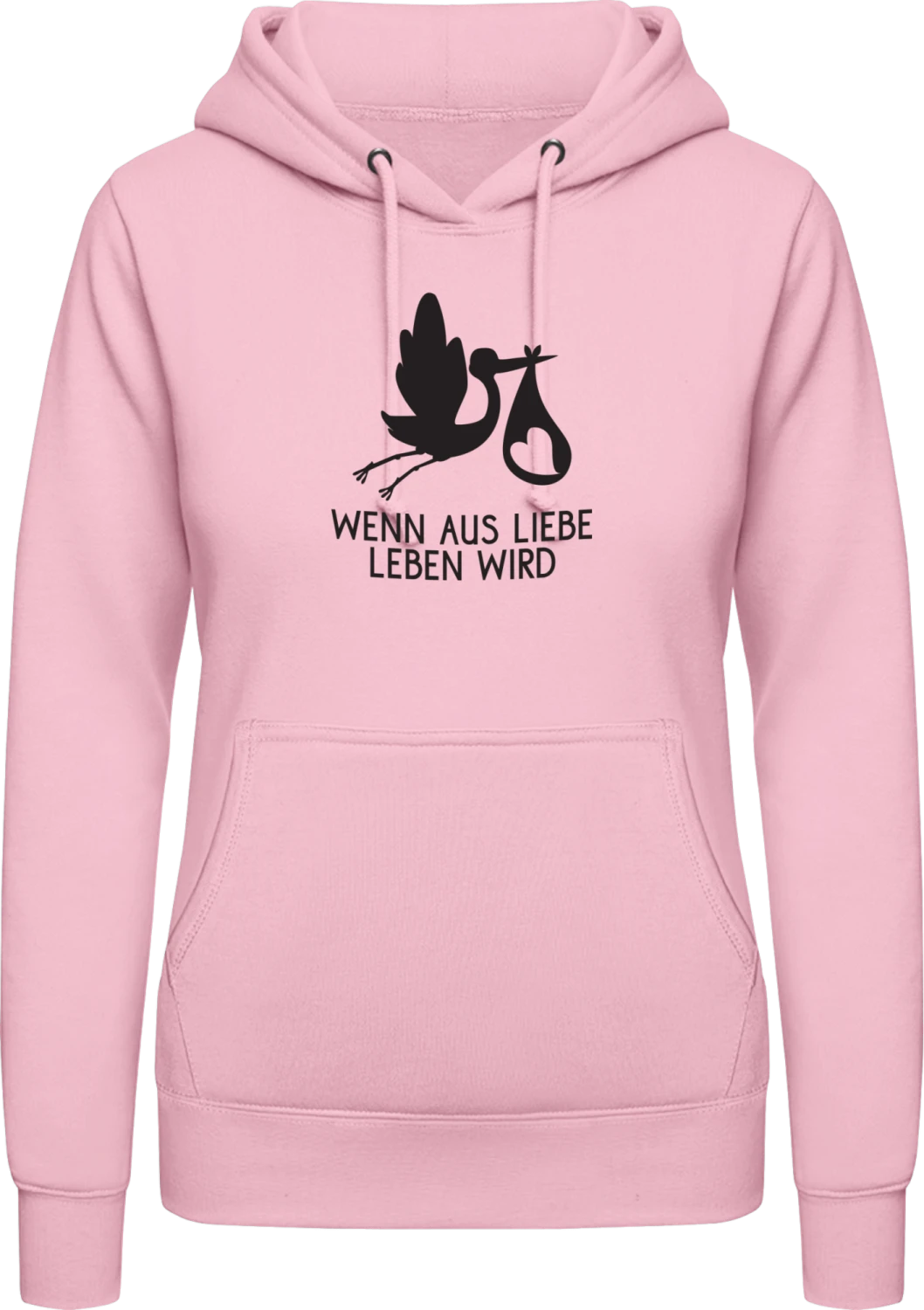 Wenn aus Liebe Leben wird - Baby pink AWDis ladies hoodie - Front