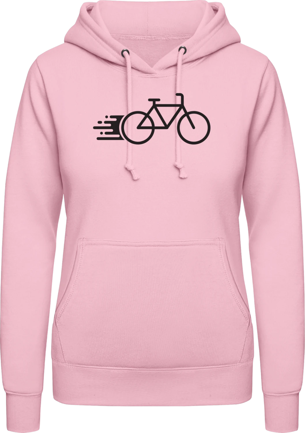 Fast Bicycle - Baby pink AWDis ladies hoodie - Front