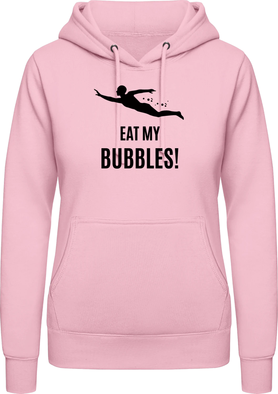 Eat My Bubbles Swimming - Baby pink AWDis ladies hoodie - Front