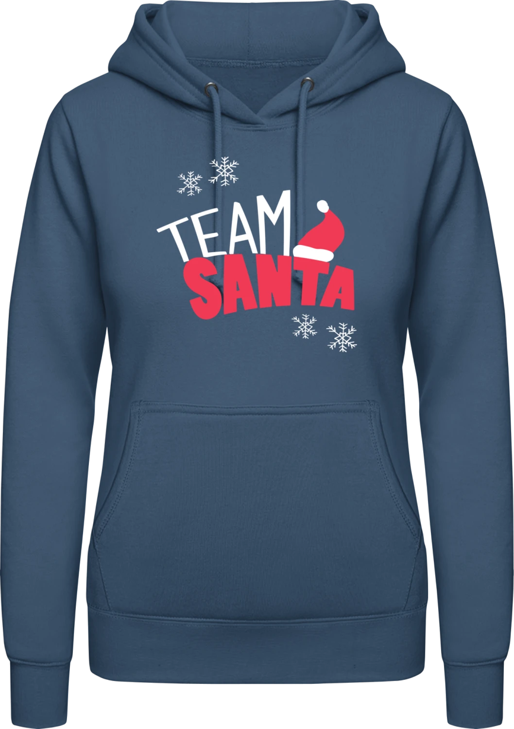 Team Santa Logo - Airforce blue AWDis ladies hoodie - Front