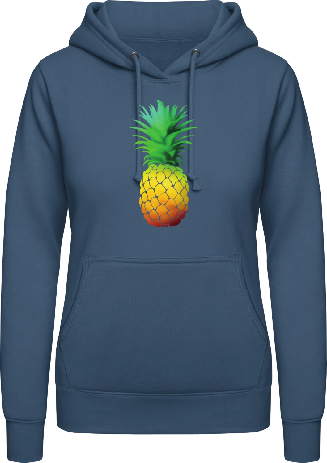 Ananas Aquarell - Airforce blue AWDis ladies hoodie - Front