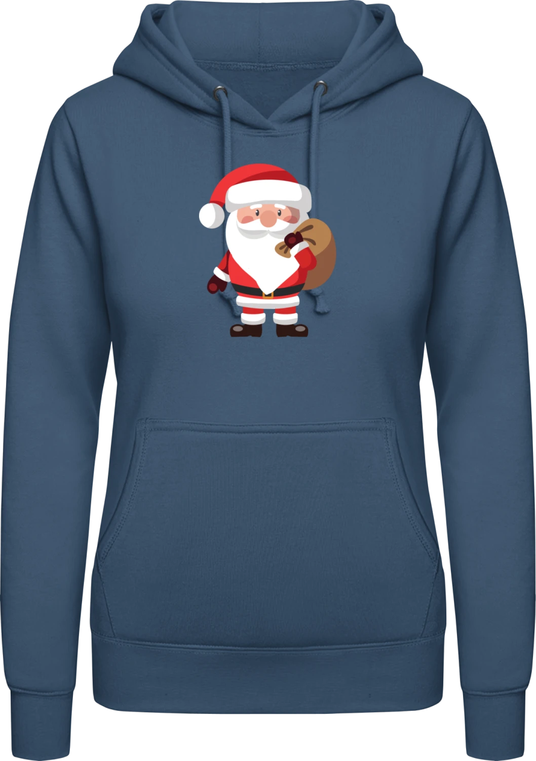 Weihnachtsmann mit Sack - Airforce blue AWDis ladies hoodie - Front