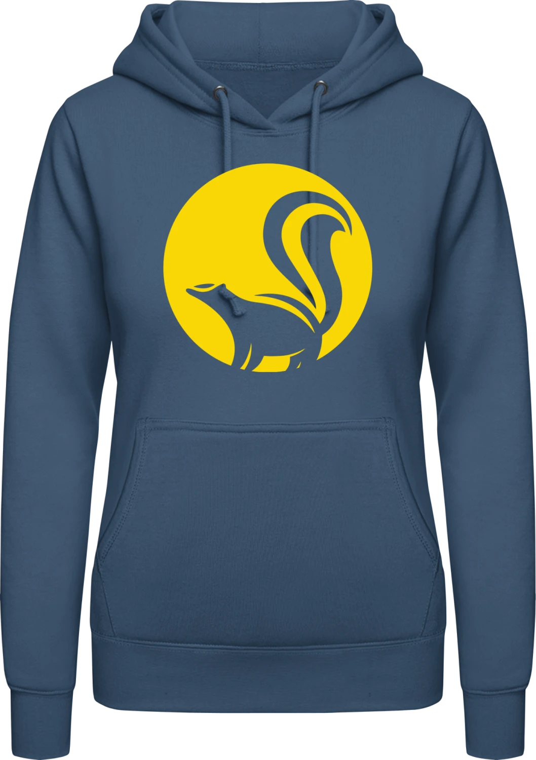 Skunk In Moonlight - Airforce blue AWDis ladies hoodie - Front