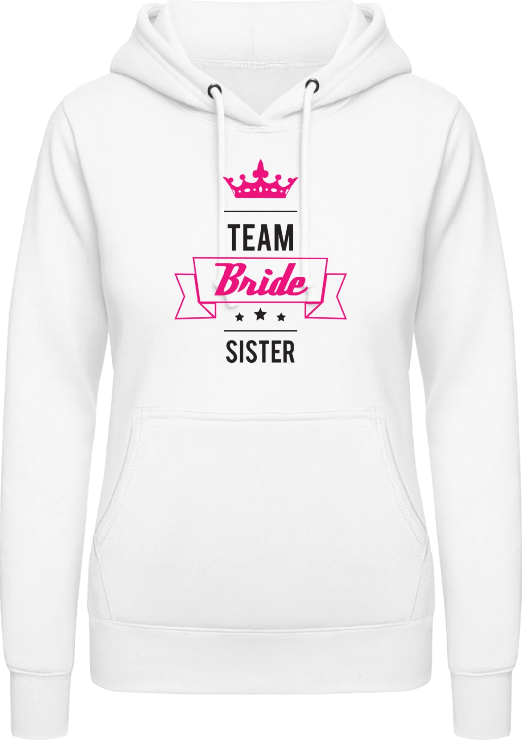 Bridal Team Sister - Arctic white AWDis ladies hoodie - Front