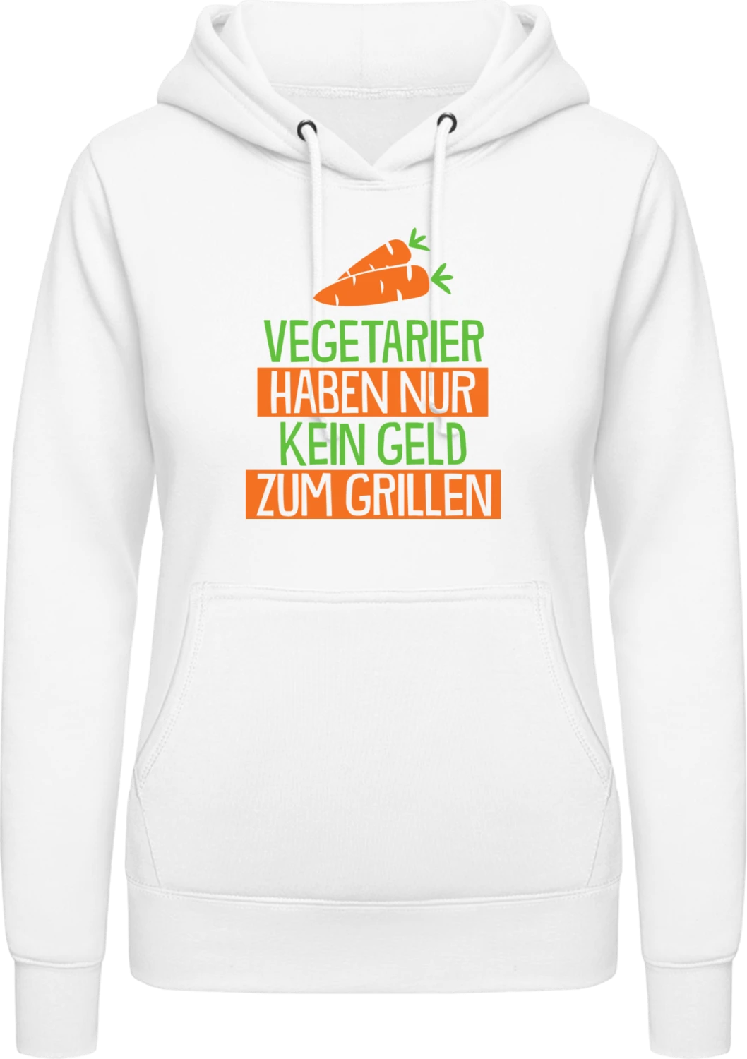 Vegetier haben nur kein Geld zum Grillen - Arctic white AWDis ladies hoodie - Front