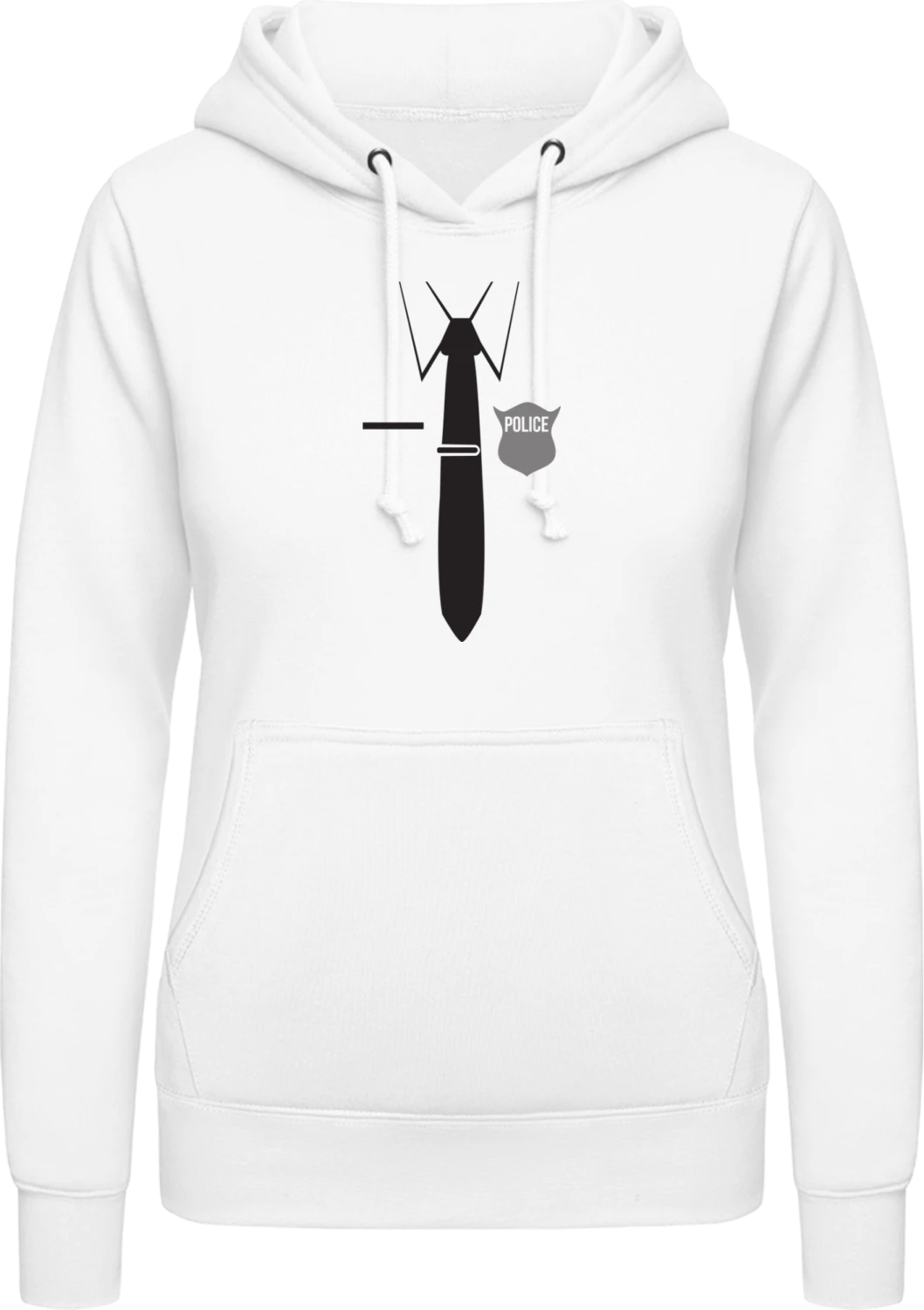 Police Uniform Costume - Arctic white AWDis ladies hoodie - Front