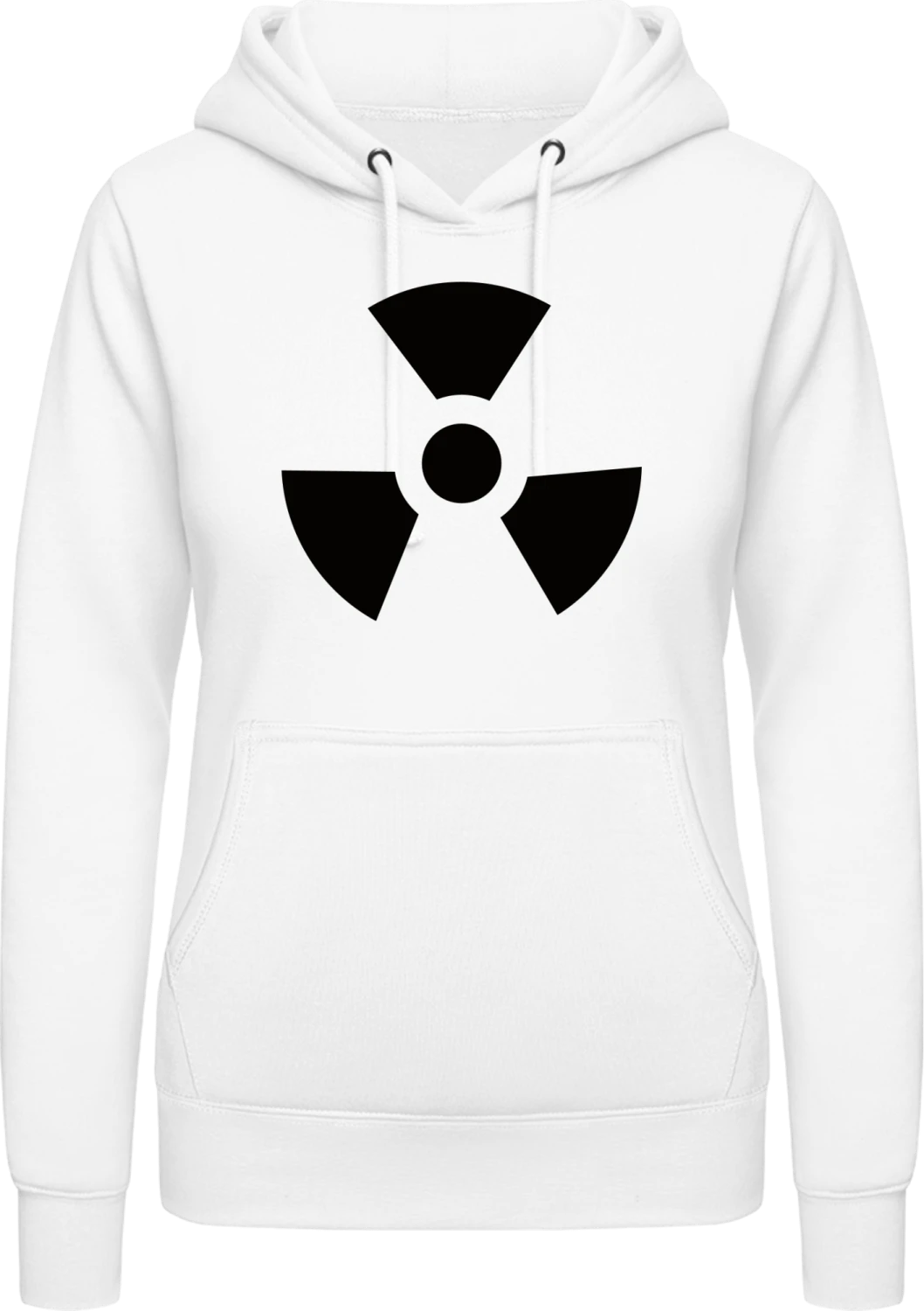 Radioactive Symbol - Arctic white AWDis ladies hoodie - Front