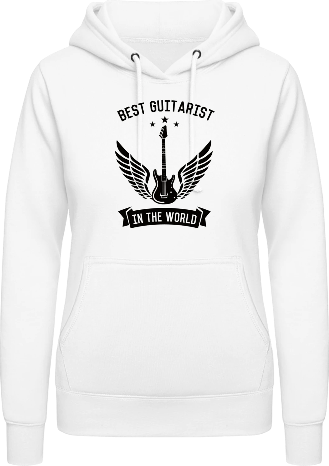 Best Guitarist In The World - Arctic white AWDis ladies hoodie - Front