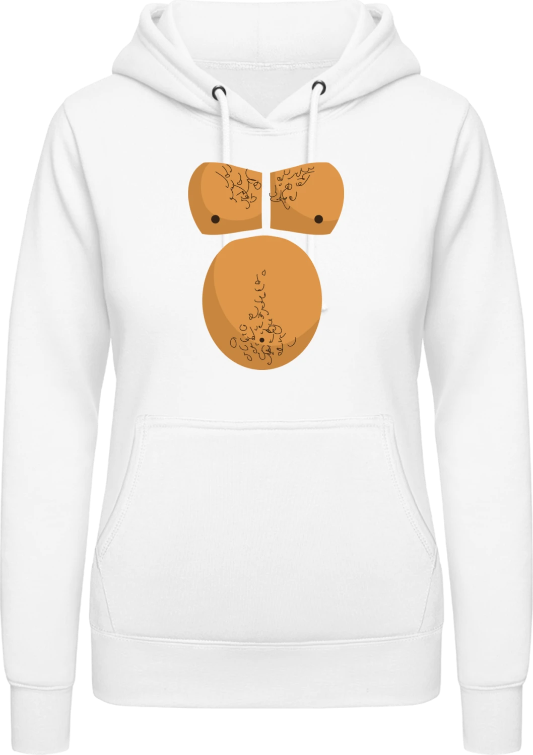 Gorilla Costume - Arctic white AWDis ladies hoodie - Front