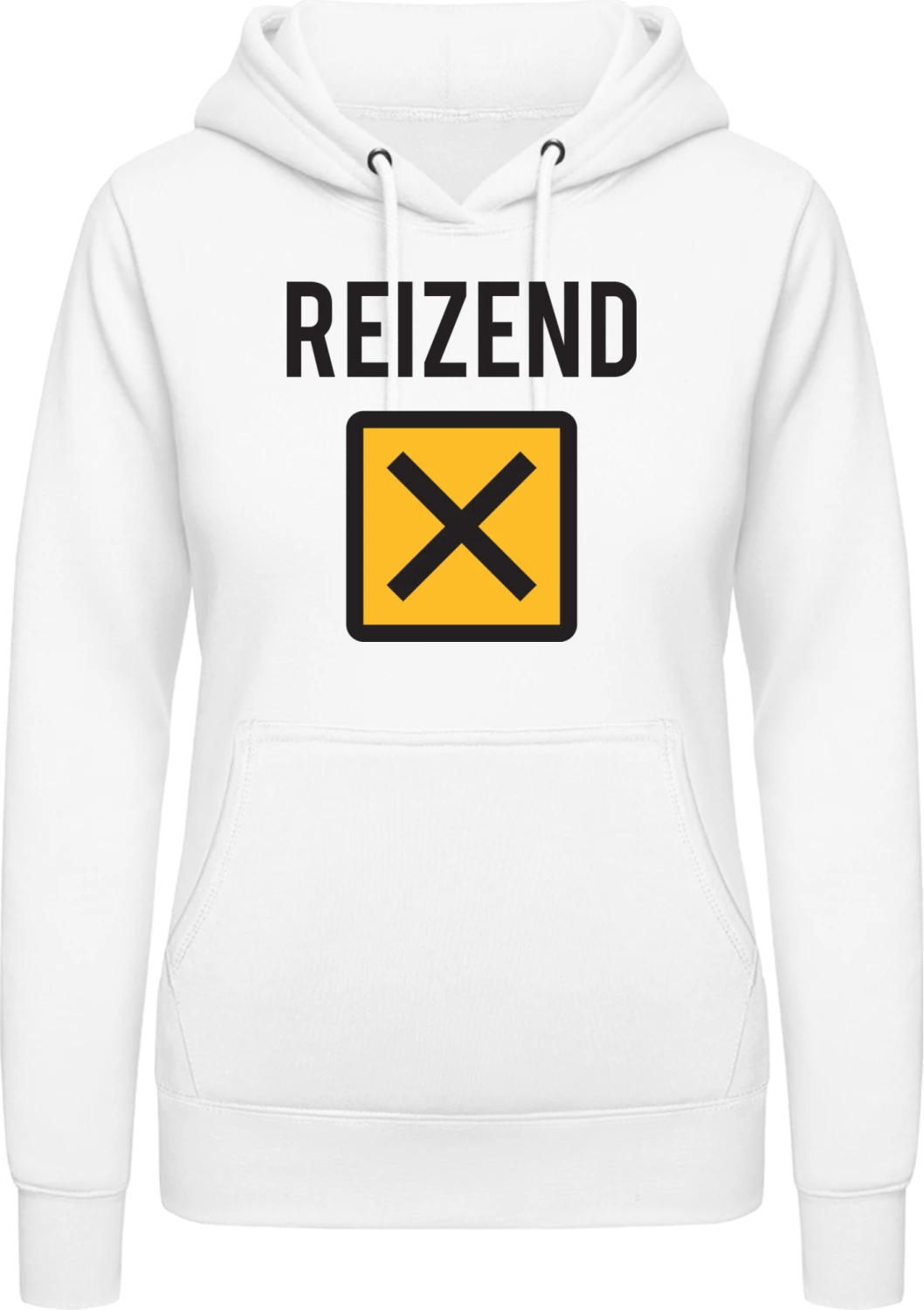 Reizend Warnzeichen - Arctic white AWDis ladies hoodie - Front