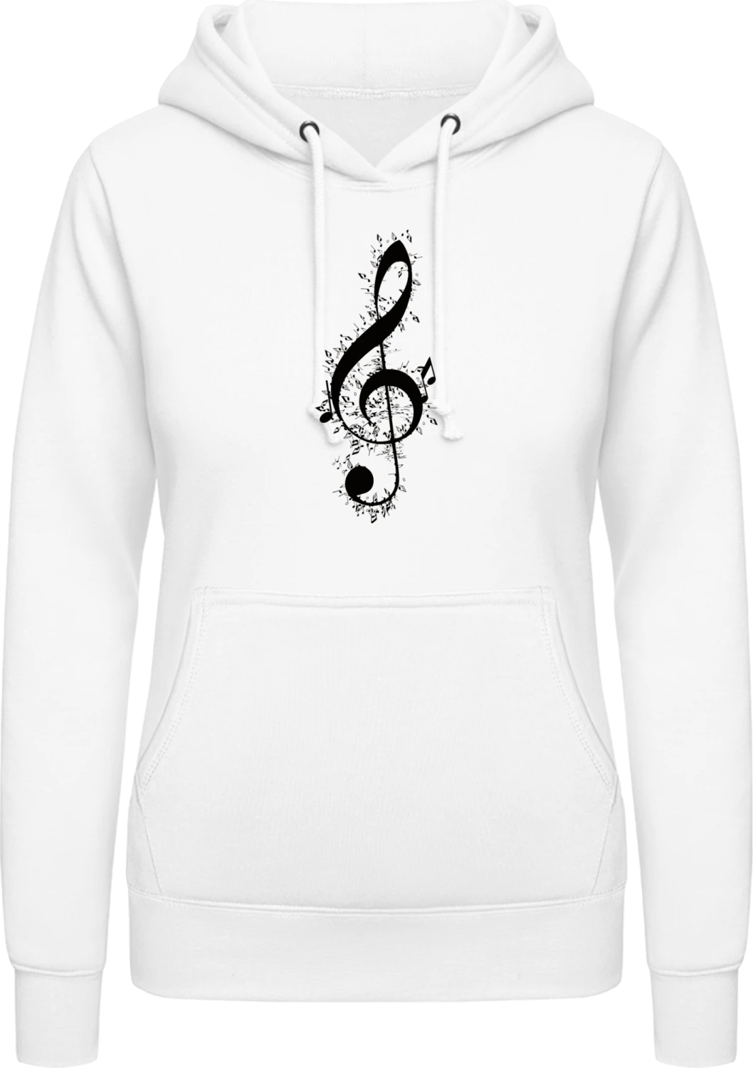 Stylish Music Note - Arctic white AWDis ladies hoodie - Front